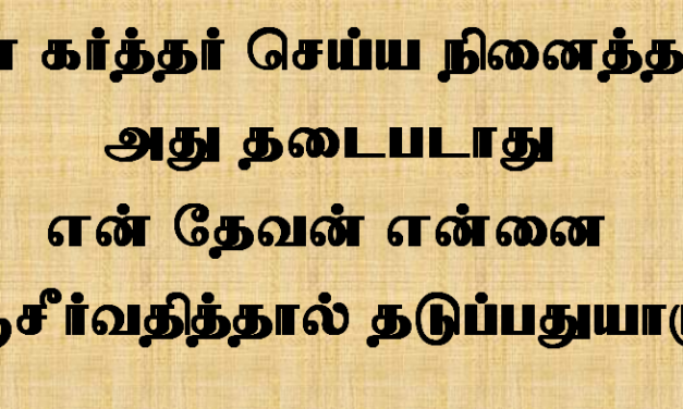 என் கர்த்தர் செய்ய நினைத்தது