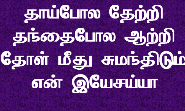 தாய் போல தேற்றி தந்தை போல ஆற்றி