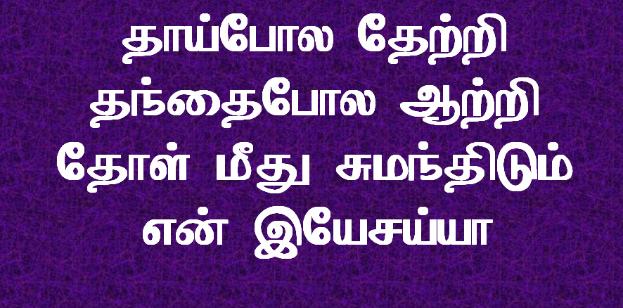 தாய் போல தேற்றி தந்தை போல ஆற்றி